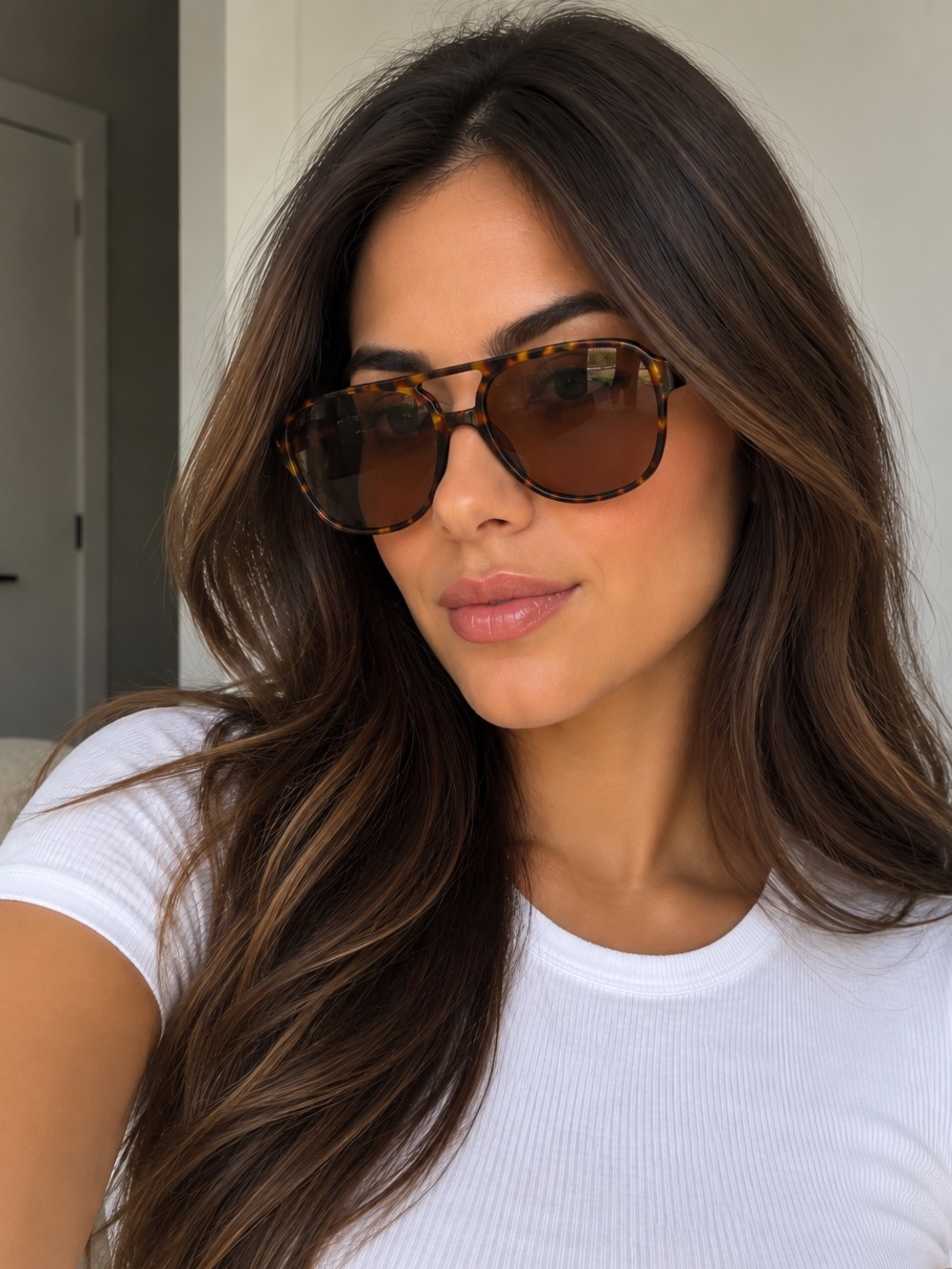 New Tortoiseshell Aviator Sunglasses Brown Lens